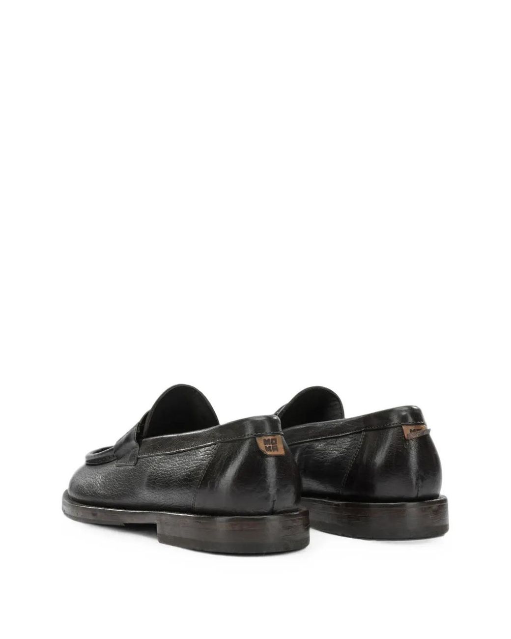 Moma Black Leather Loafers for men