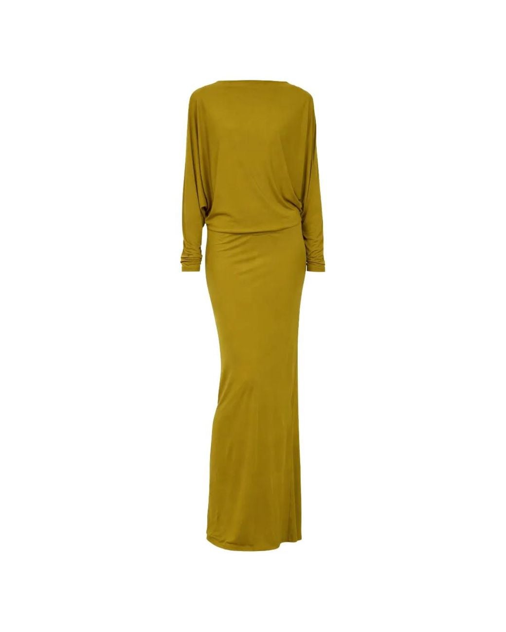 De La Vali Yellow Devana Open-Back Maxi Dress