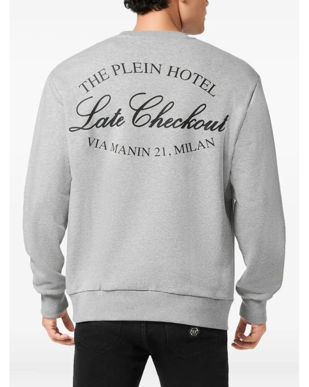 Philipp Plein Gray Crest-Embellished Cotton Sweatshirt for men