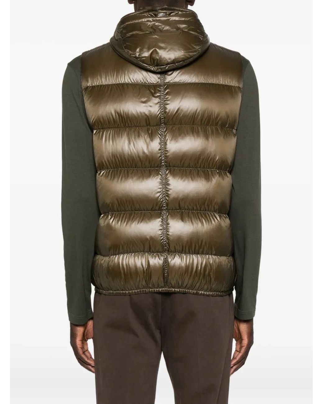 Herno Gray Hooded Quilted Gilet for men