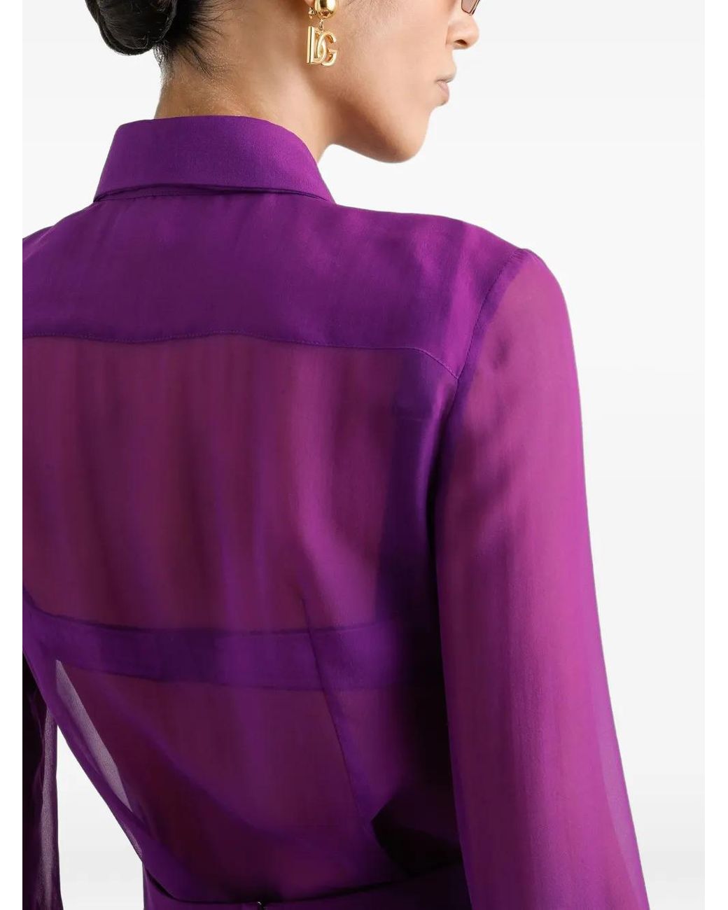 Dolce & Gabbana Purple Silk Shirt