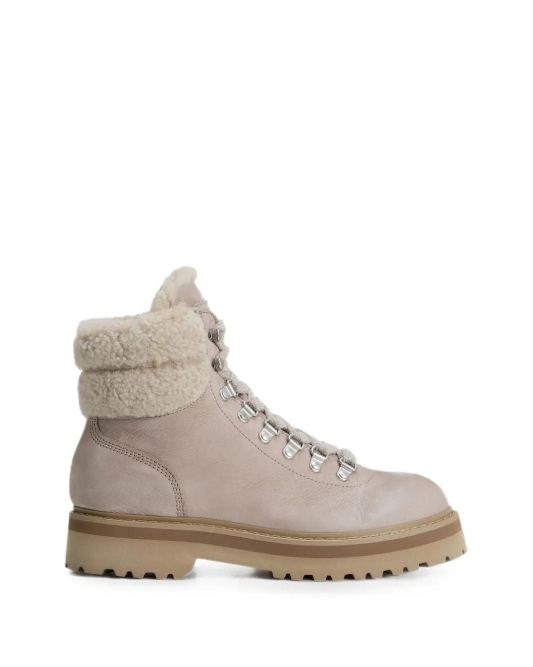 Woolrich Natural Bottines Lacées À Bords Texturés