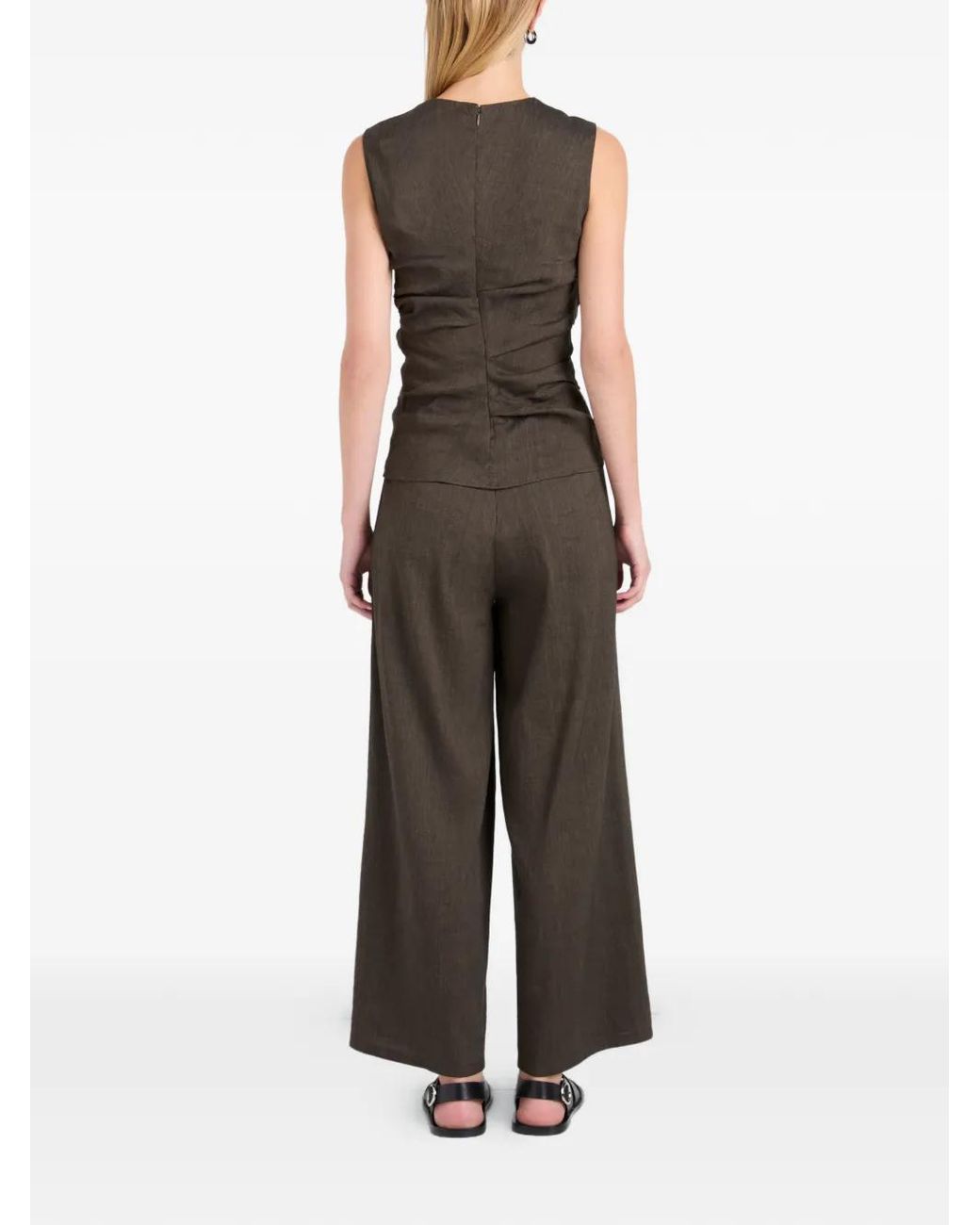 Proenza Schouler Brown Calla Palazzohose Mit Falten
