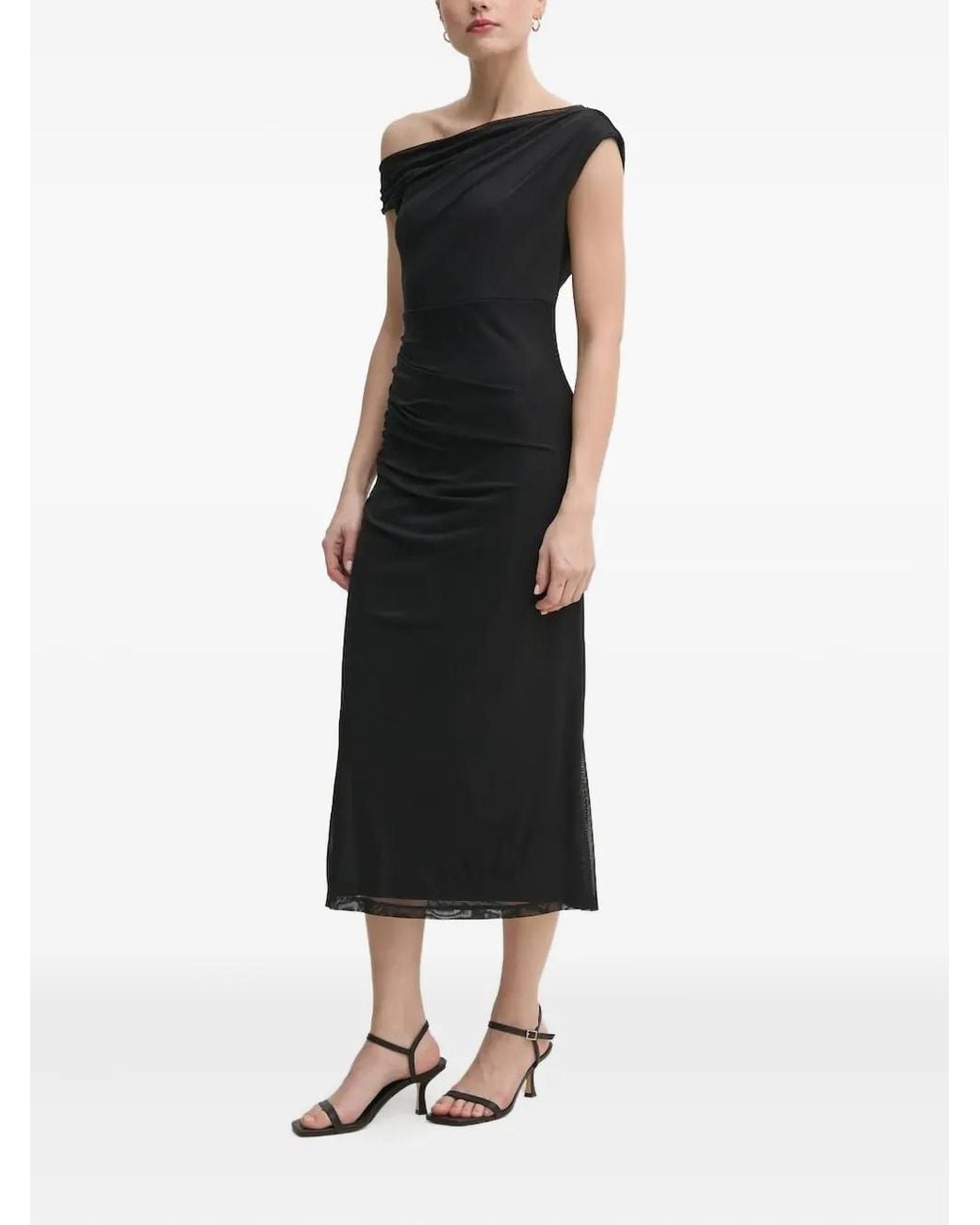 sachin and babi light blue dress DKNY Striped Belted Mini Dress in Black