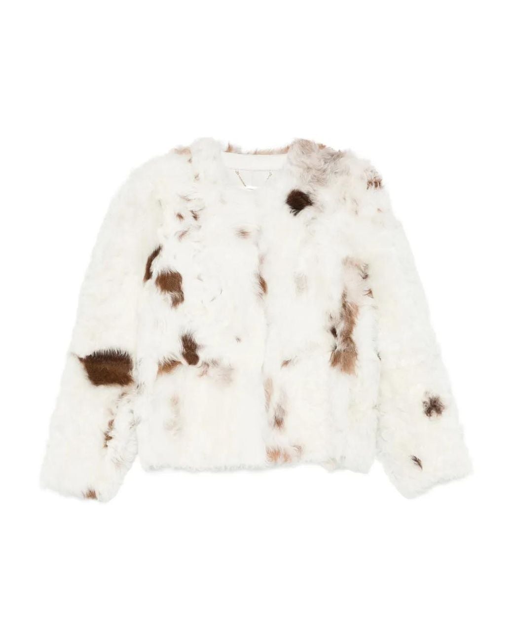 Zimmermann White Hypnotic Spot Jacke Aus Shearling