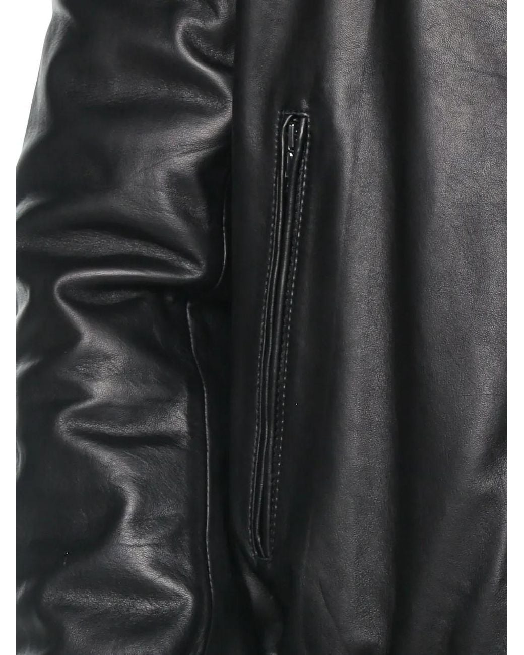 ARMANI EXCHANGE Black Leather Blouson Jacket for men