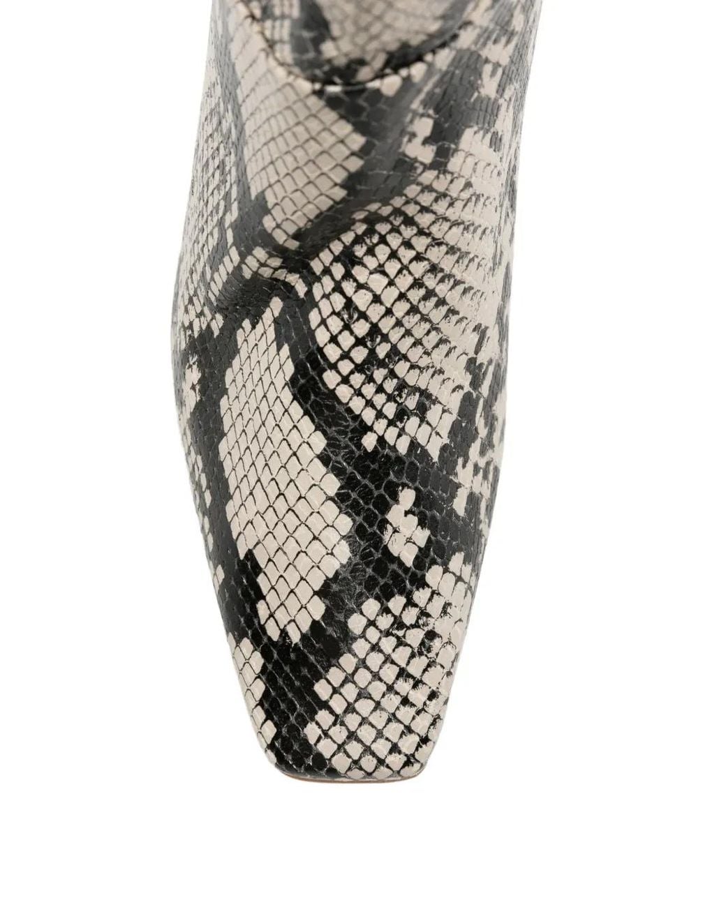 Alysi Leren Laarzen Met Python-Print in het White