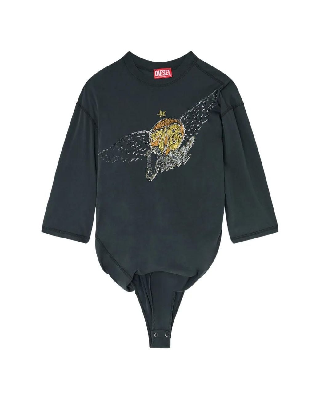DIESEL Blue T-Shirt Bodysuit With Concert Graphics