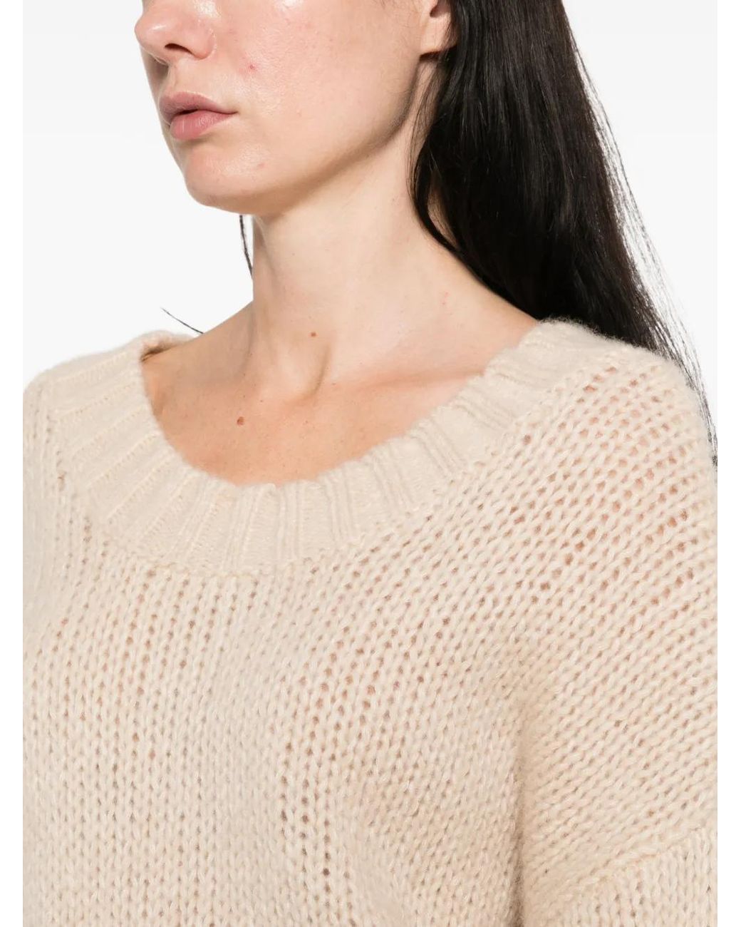 EMERSON RENALDI Natural Grob Gestrickter Pullover
