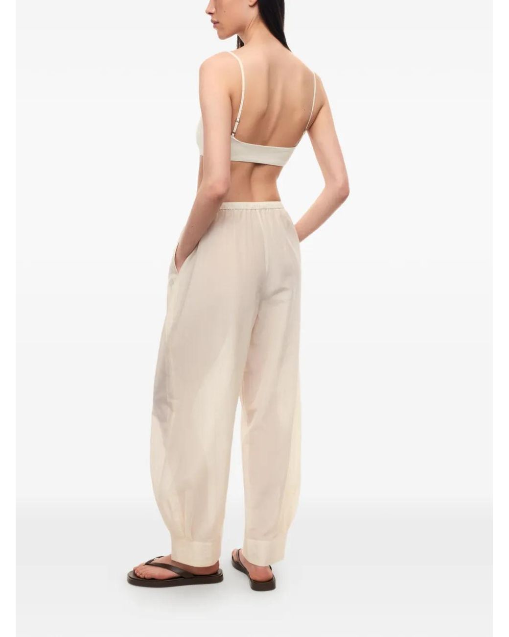 12 STOREEZ White Pantalon Marrakesh À Lien De Resserrage