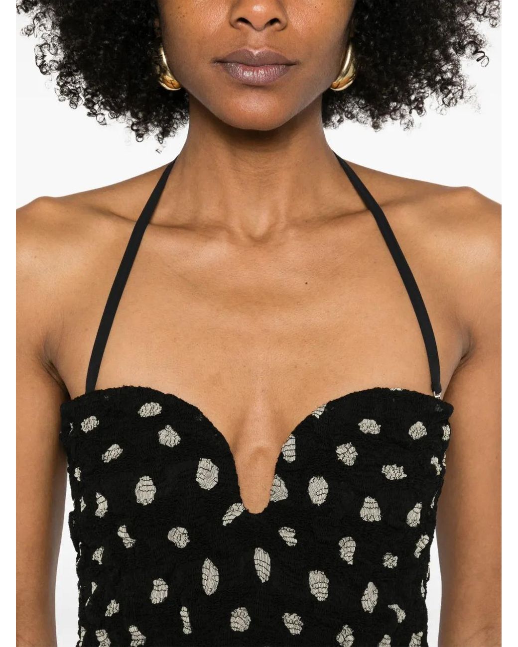 Nanushka Black Haylen Midi Dress