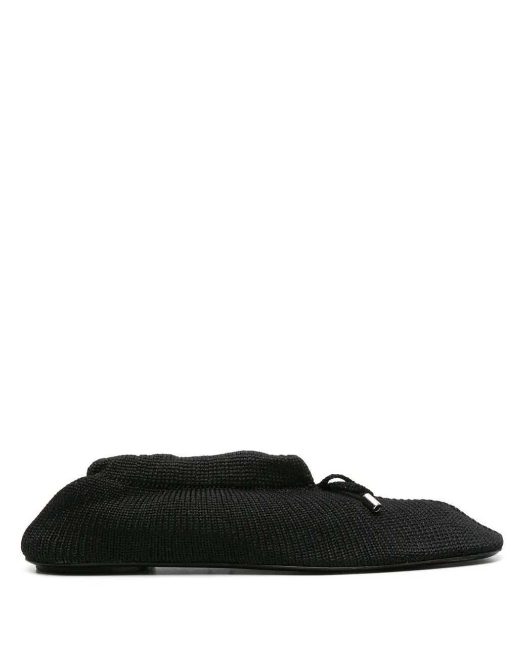 Totême Black Knit Ballerina Flat