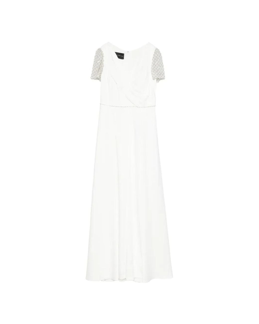 The Couture Club White Beaded-Detail Jumpsuit