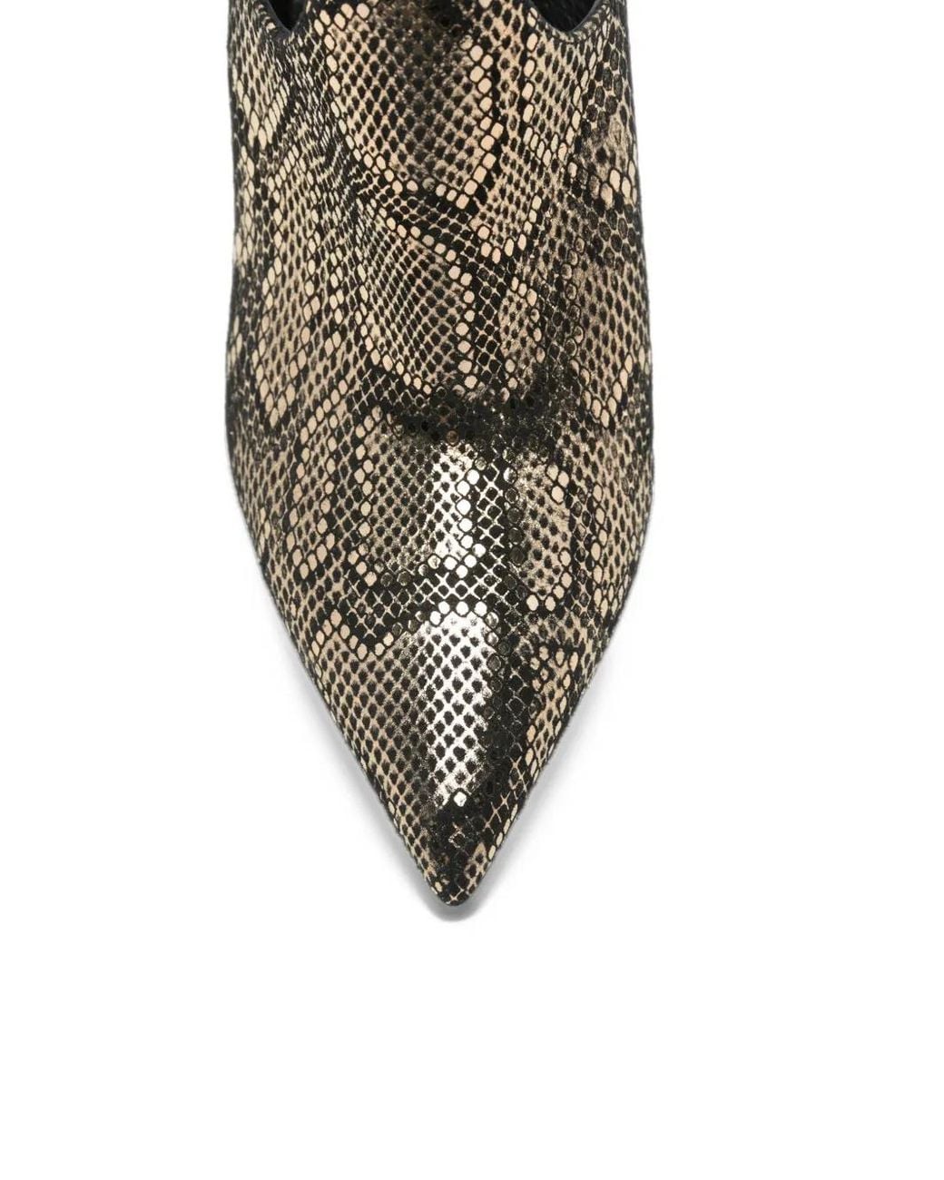 Casadei Black Snake-Effect Buckled Pumps