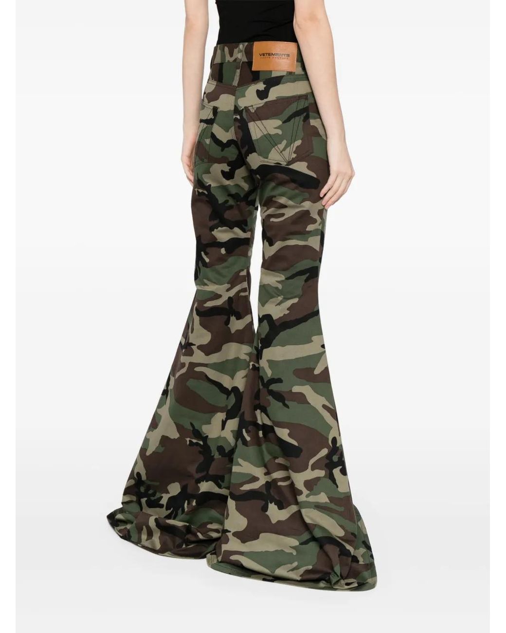 Vetements Black Camouflage-Print Flared Trousers
