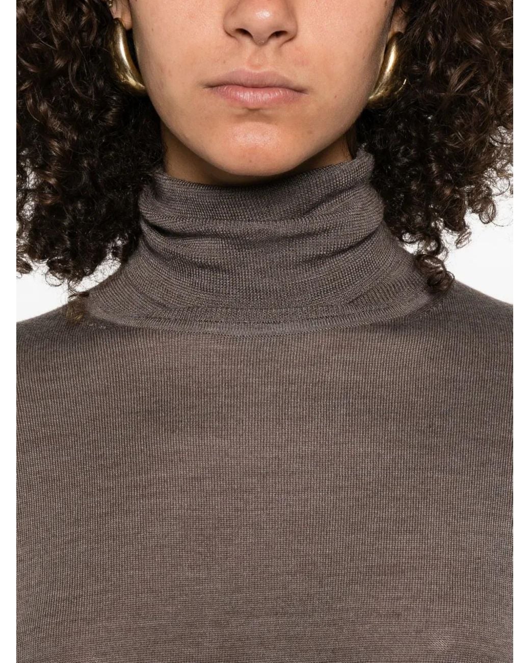 P.A.R.O.S.H. Brown Roll-Neck Sweater