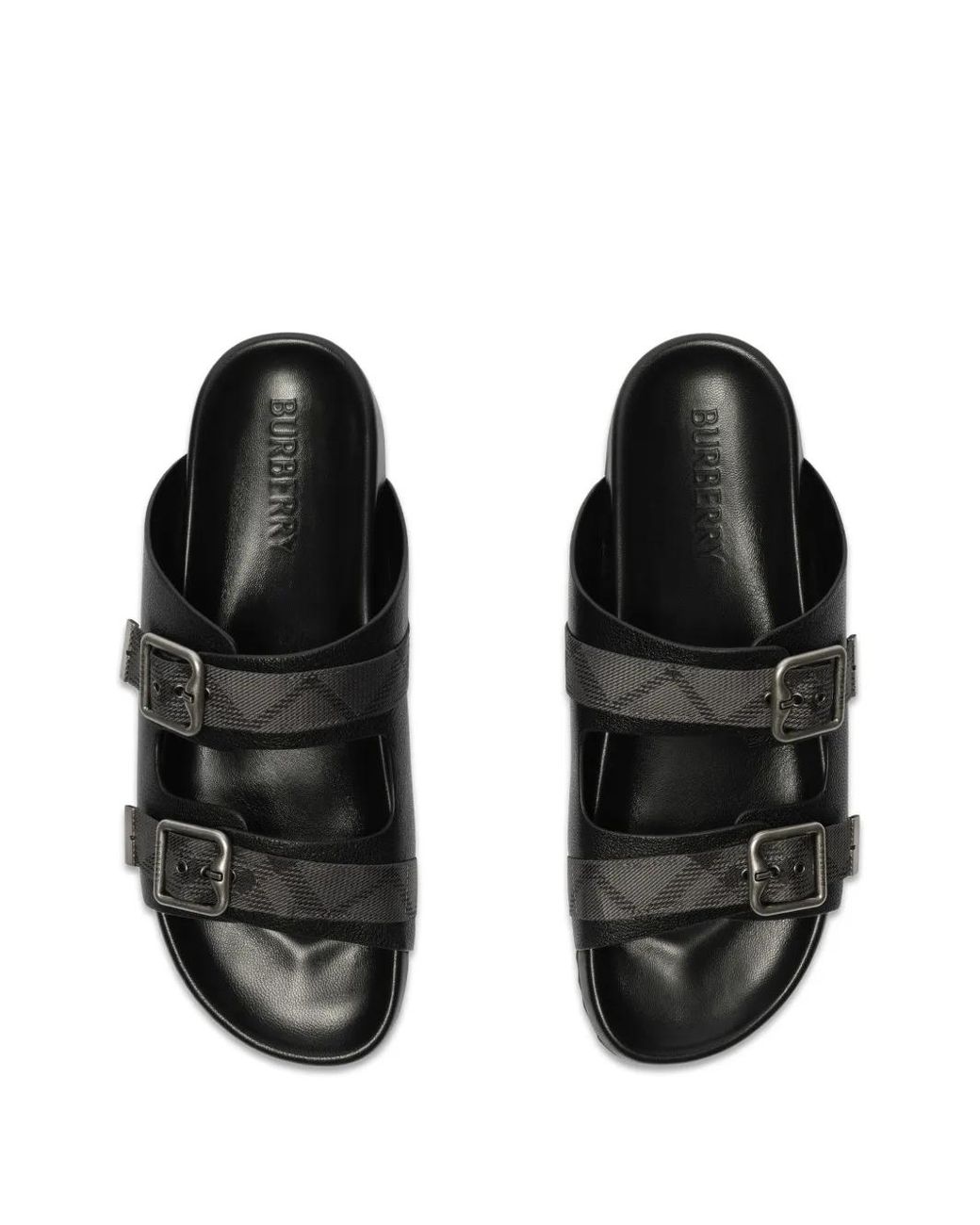 Burberry Black Leather Urchin Sandals for men