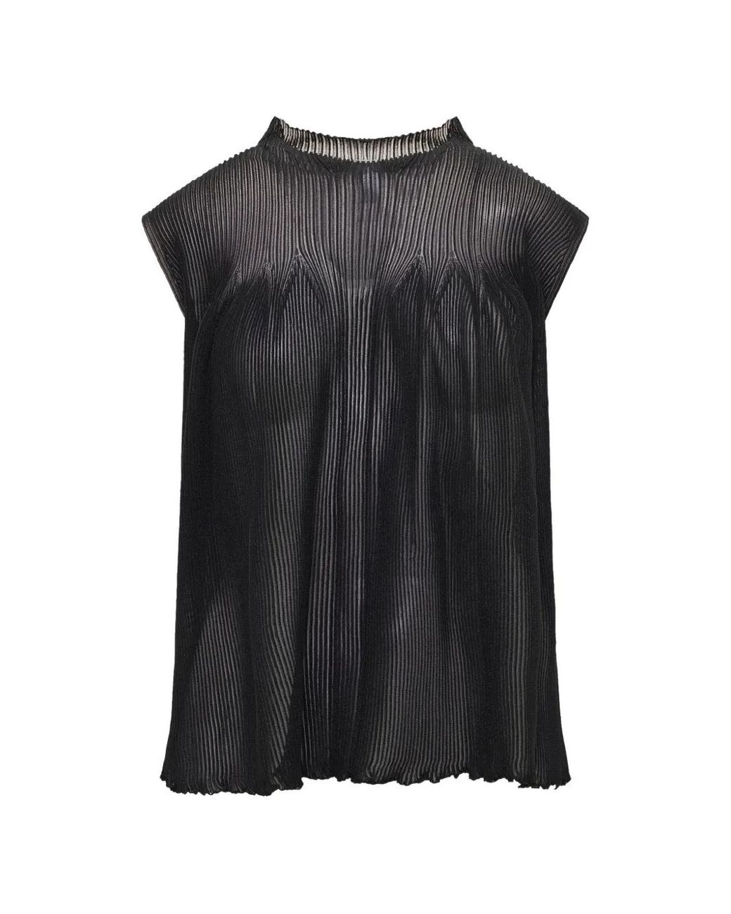 CFCL Black Hypha Lucent Glitter-Effect Top