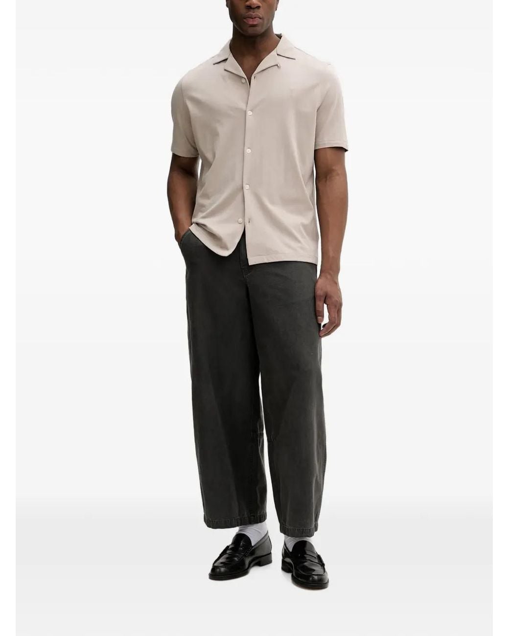 AllSaints Natural Chemise Hudson À Logo Brodé Et Manches Courtes for men