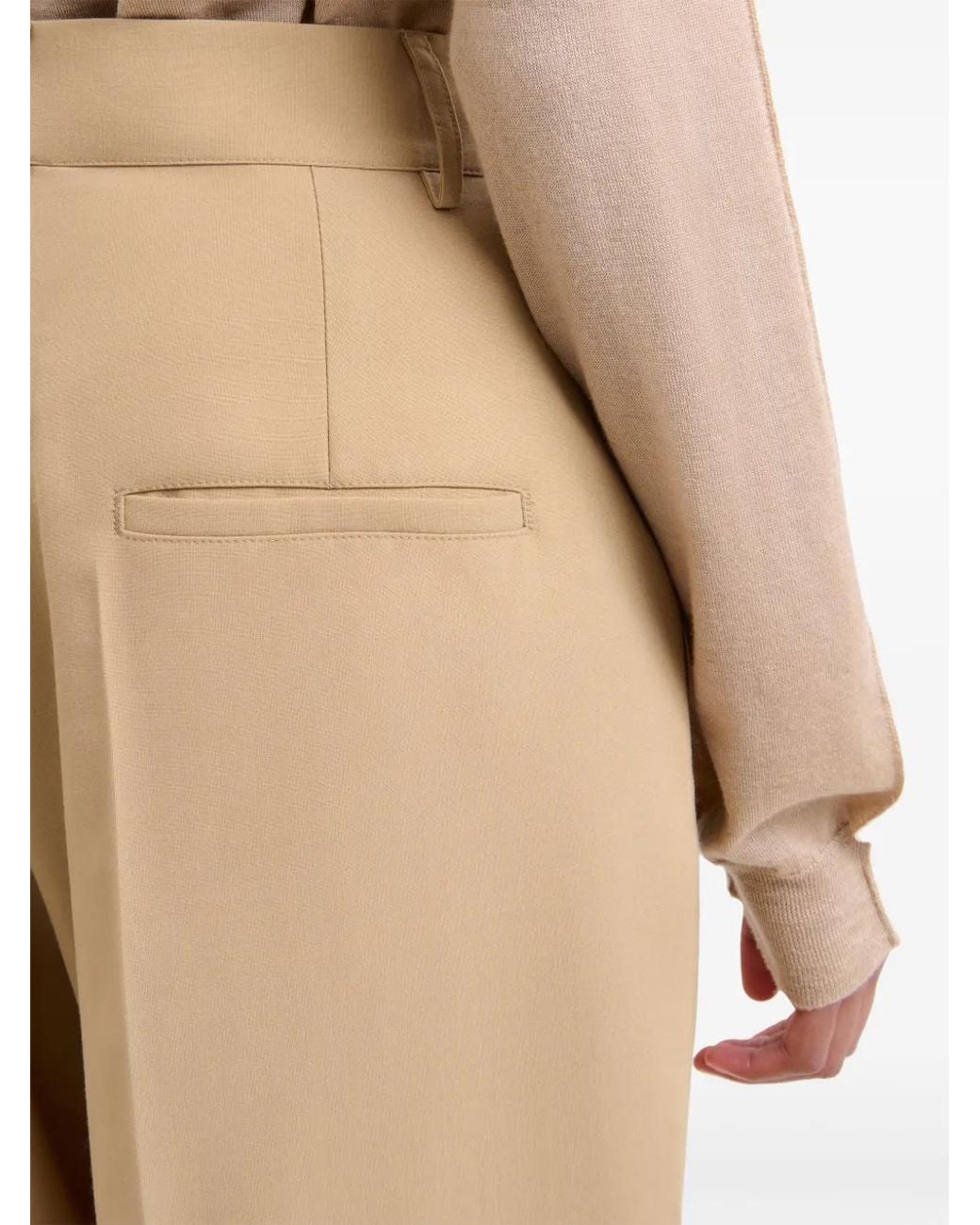 Marni Natural Wide Leg Trousers For Effortless Elegance