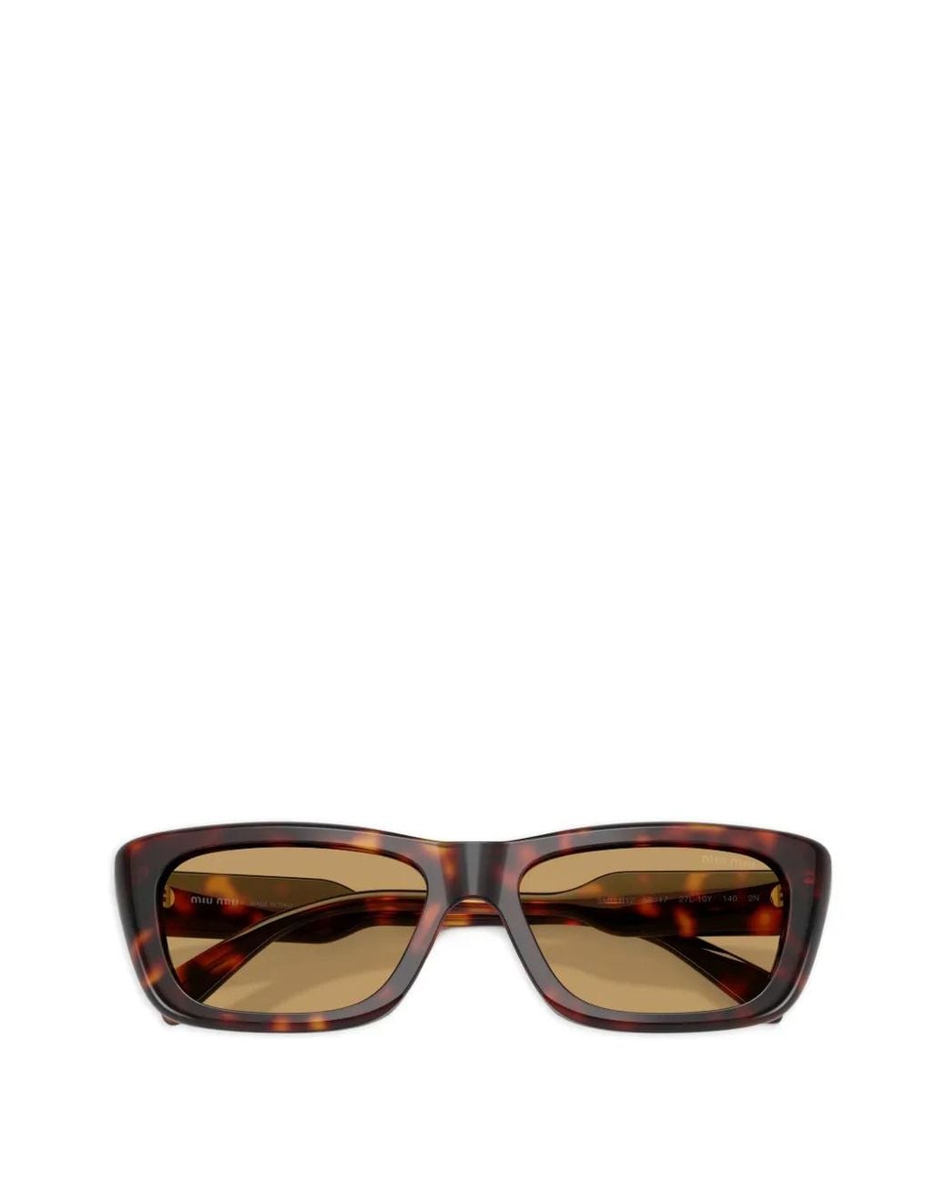 Miu Miu Brown Rectangle-Frame Sunglasses
