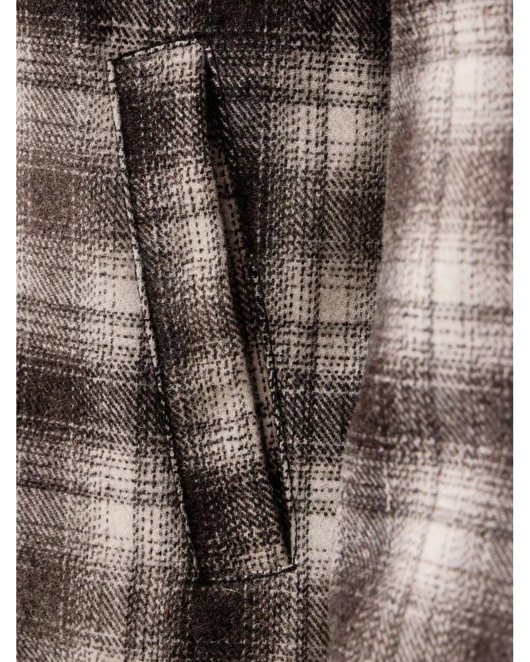Lindbergh Brown Check-Pattern Button-Up Jacket for men