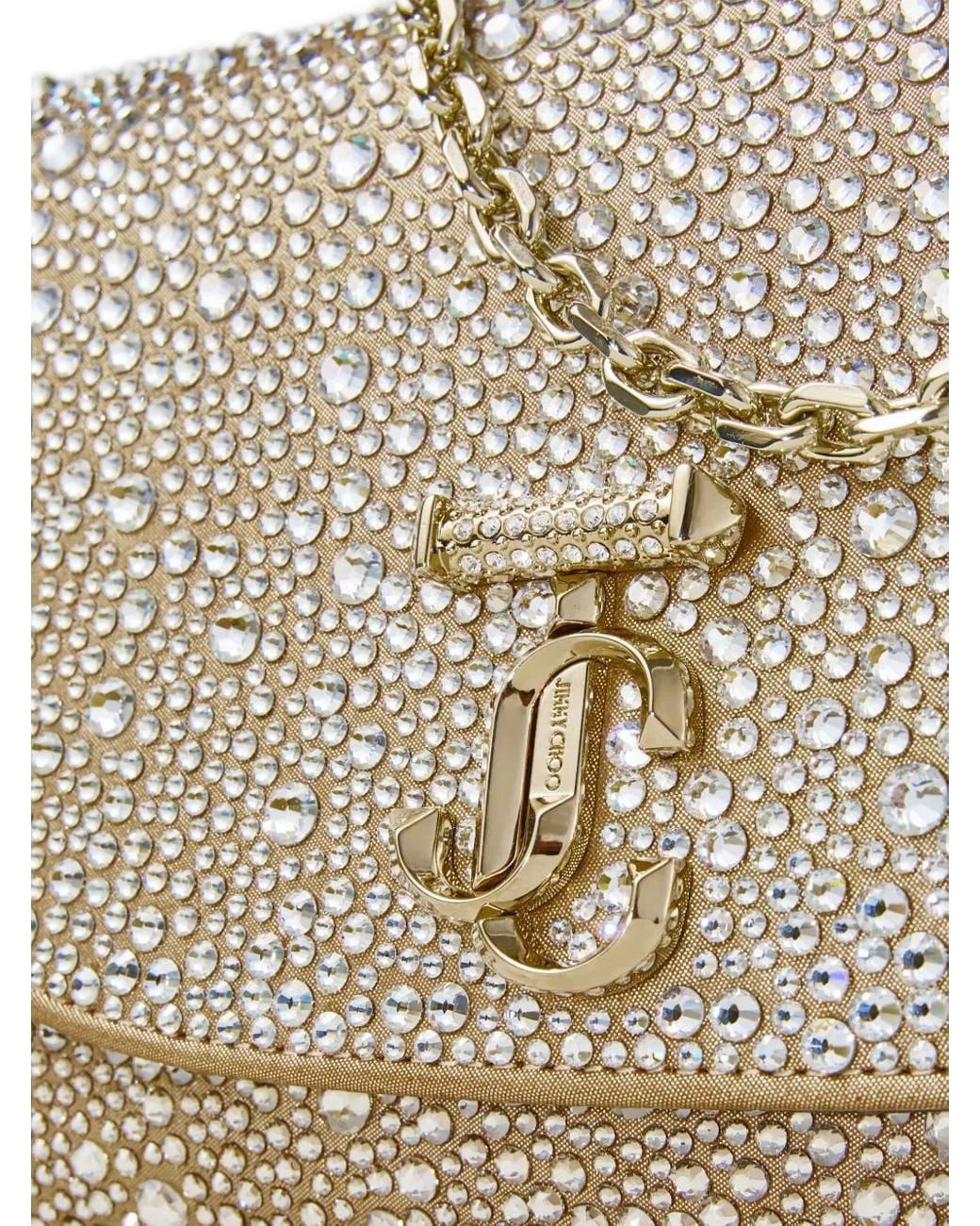 Jimmy Choo Gray Curve Embellished Shoulder Bag