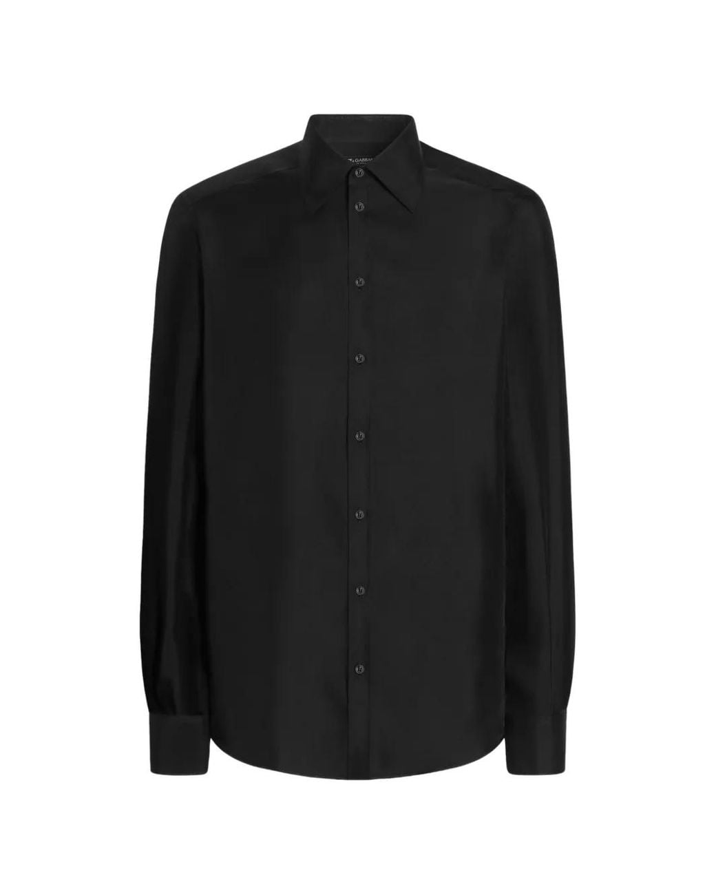 Dolce & Gabbana Black Silk Twill Martini Shirt for men