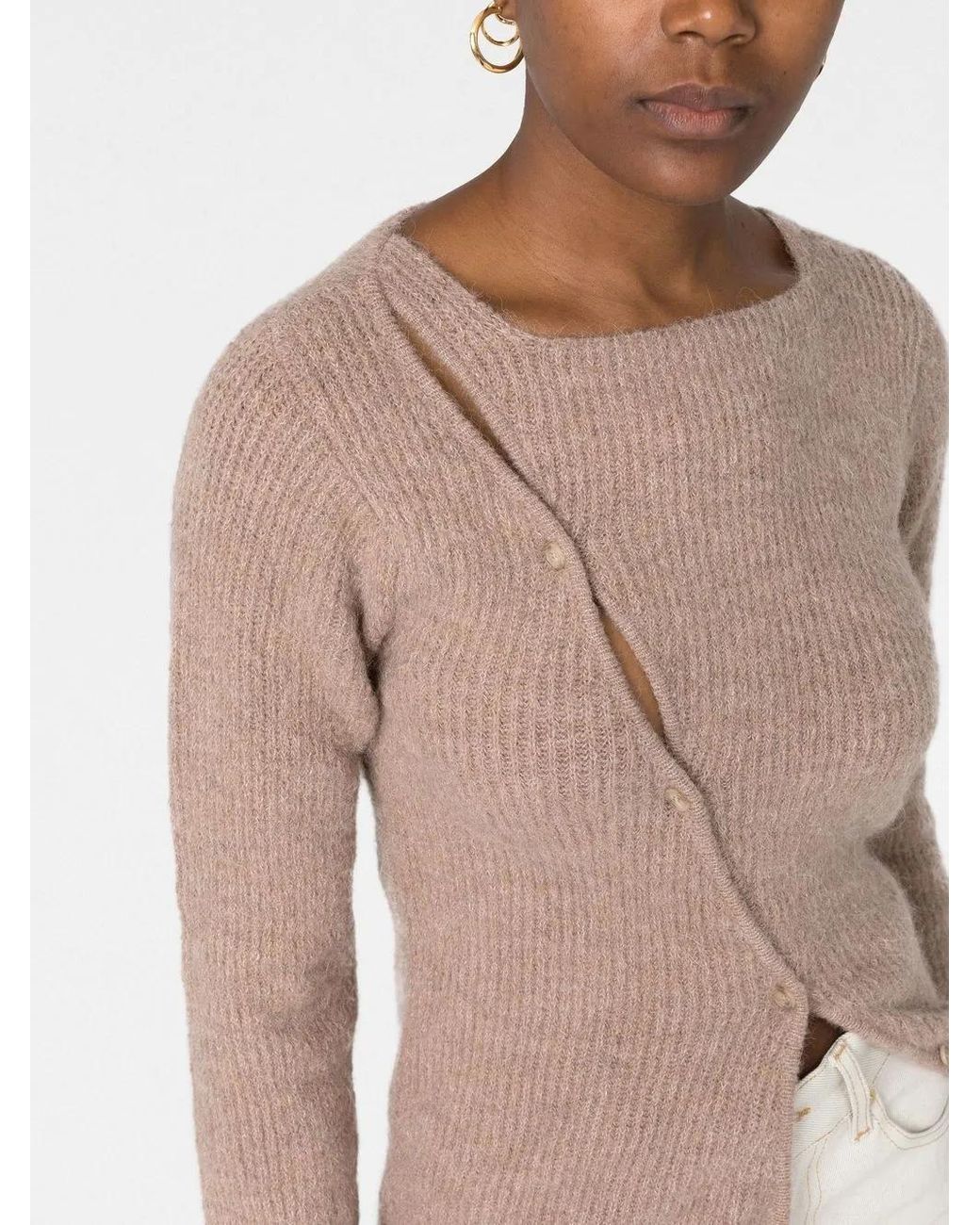 Jacquemus Natural La Maille Pau Asymmetric Cardigan