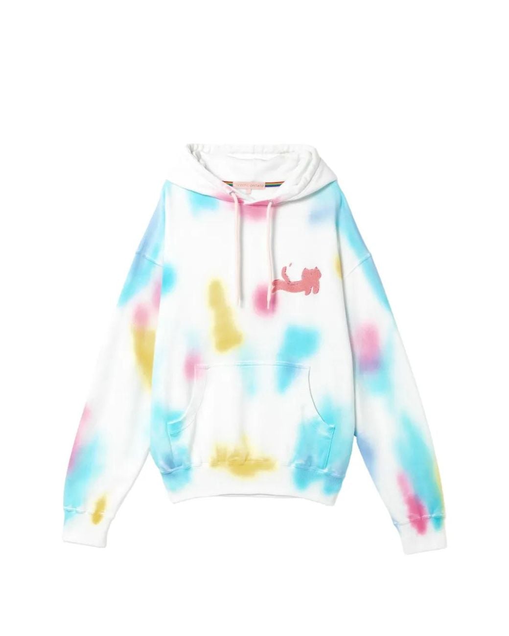 Tsumori Chisato White Tie-Dye Logo-Embroidered Hoodie