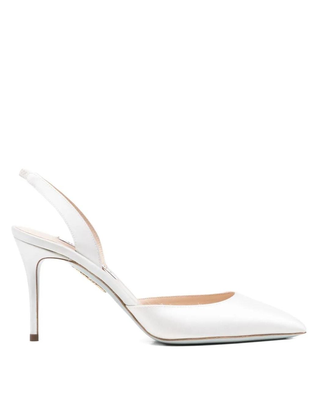 Aquazzura White 85Mm So Nude Slingback Pointed-Toe Pumps