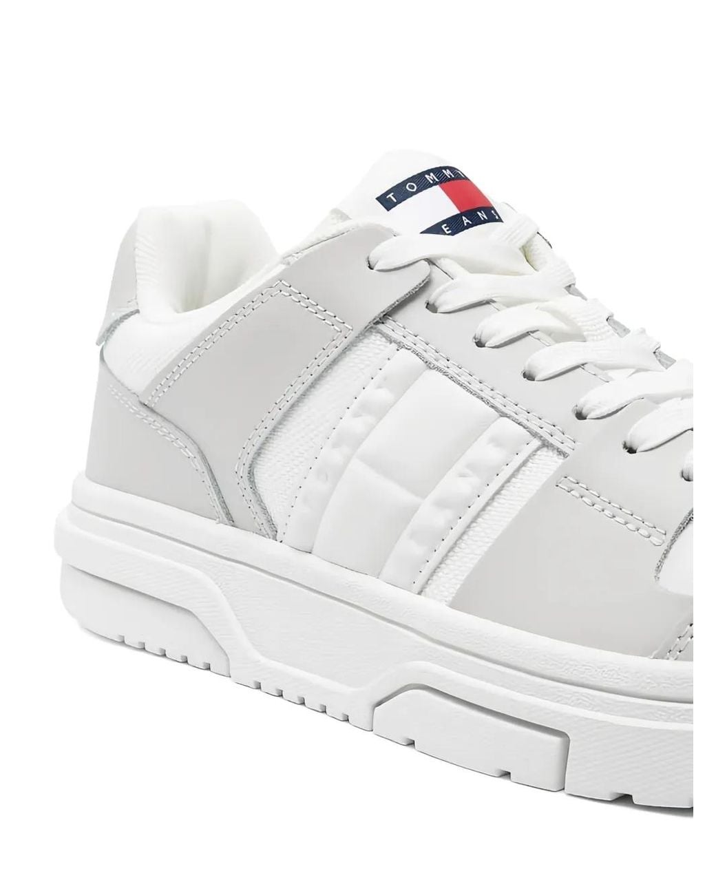 Tommy Hilfiger White Panelled Low-Top Sneakers