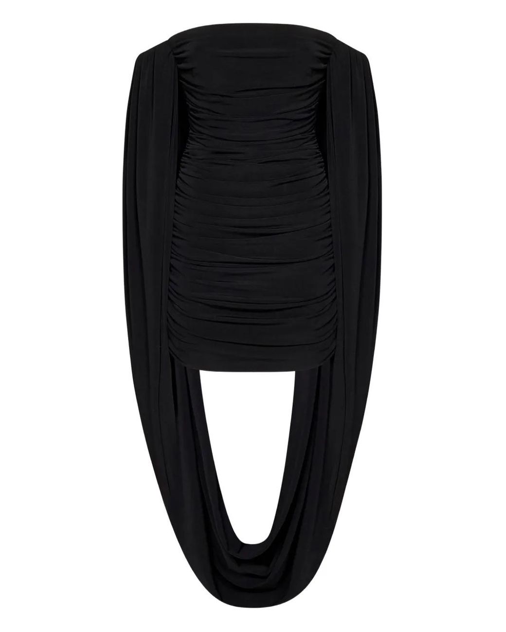 Monot Black Draped Ruched Top