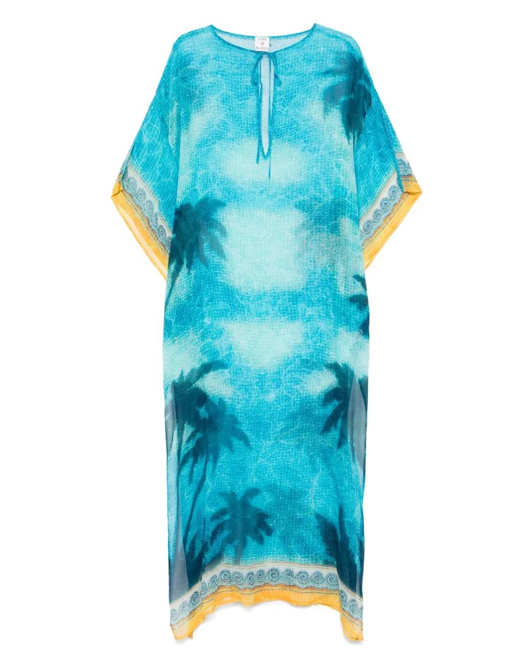 Casablanca Blue Silk Chiffon Maxi Dress