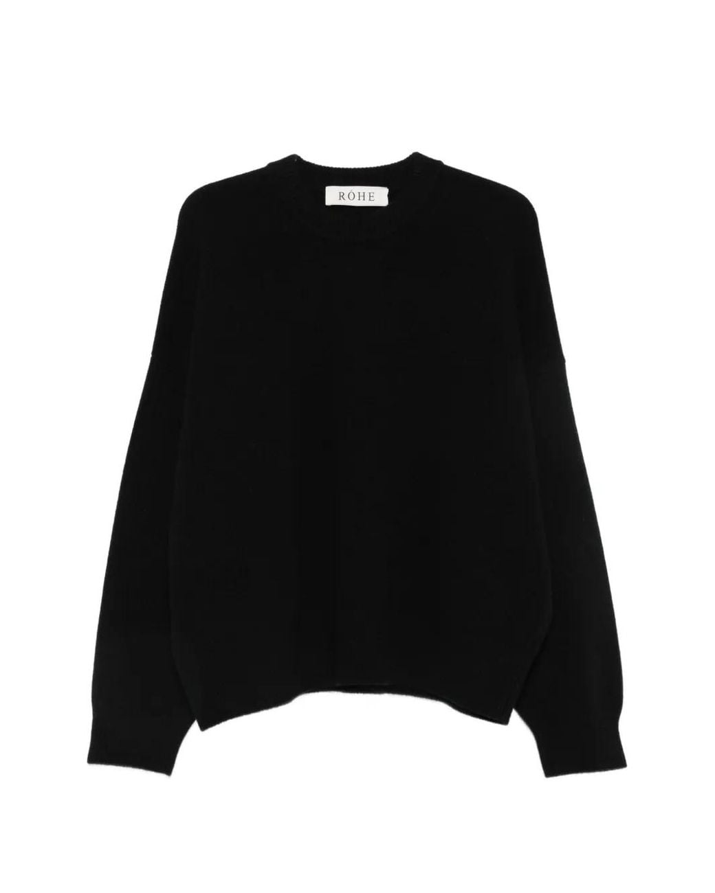 Rohe Black Crew Neck Drop-Shoulder Sweater