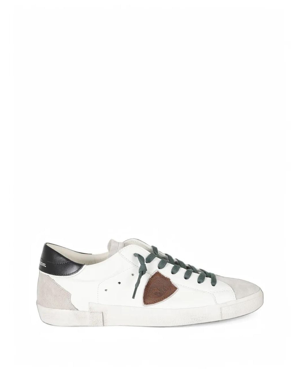 Philippe Model White Prsx Logo-Patch Panelled Sneakers for men