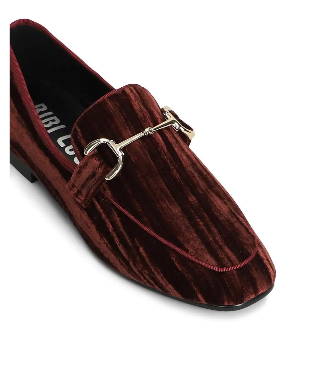 Bibi Lou Red Ashe Horsebit-Detail Velvet Loafers