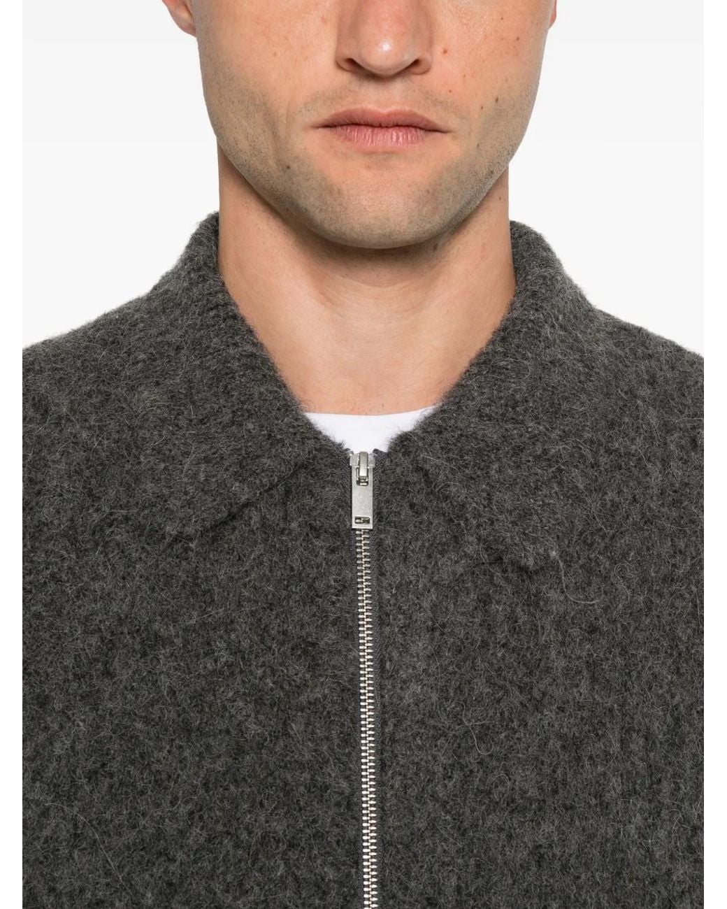 Samsøe & Samsøe Gray Cardigan À Fermeture Zippée for men