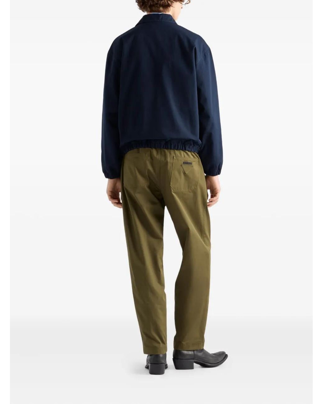 Prada Blue Cotton Bomber Jacket for men