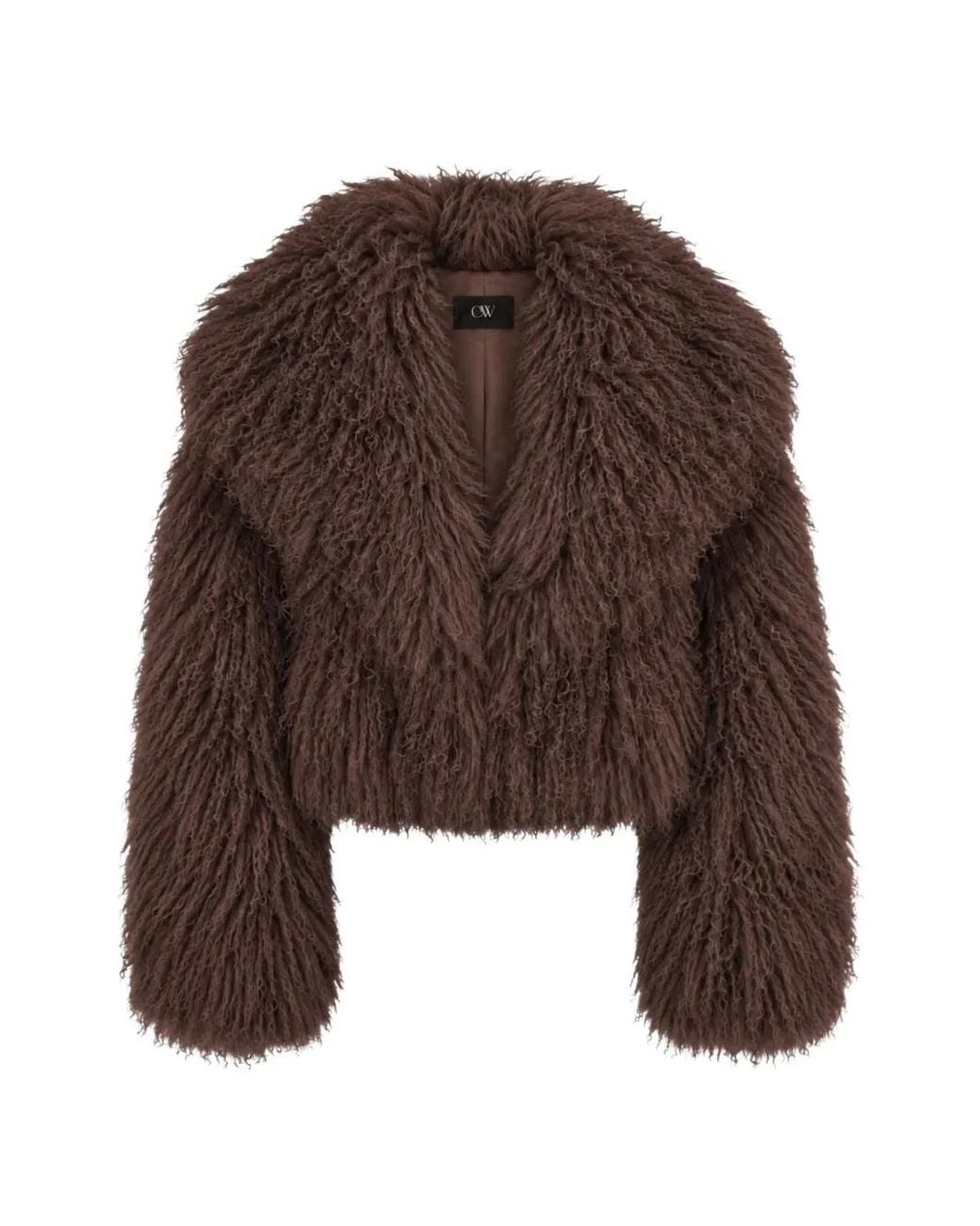 OW Collection Brown Thea Fur Jacket