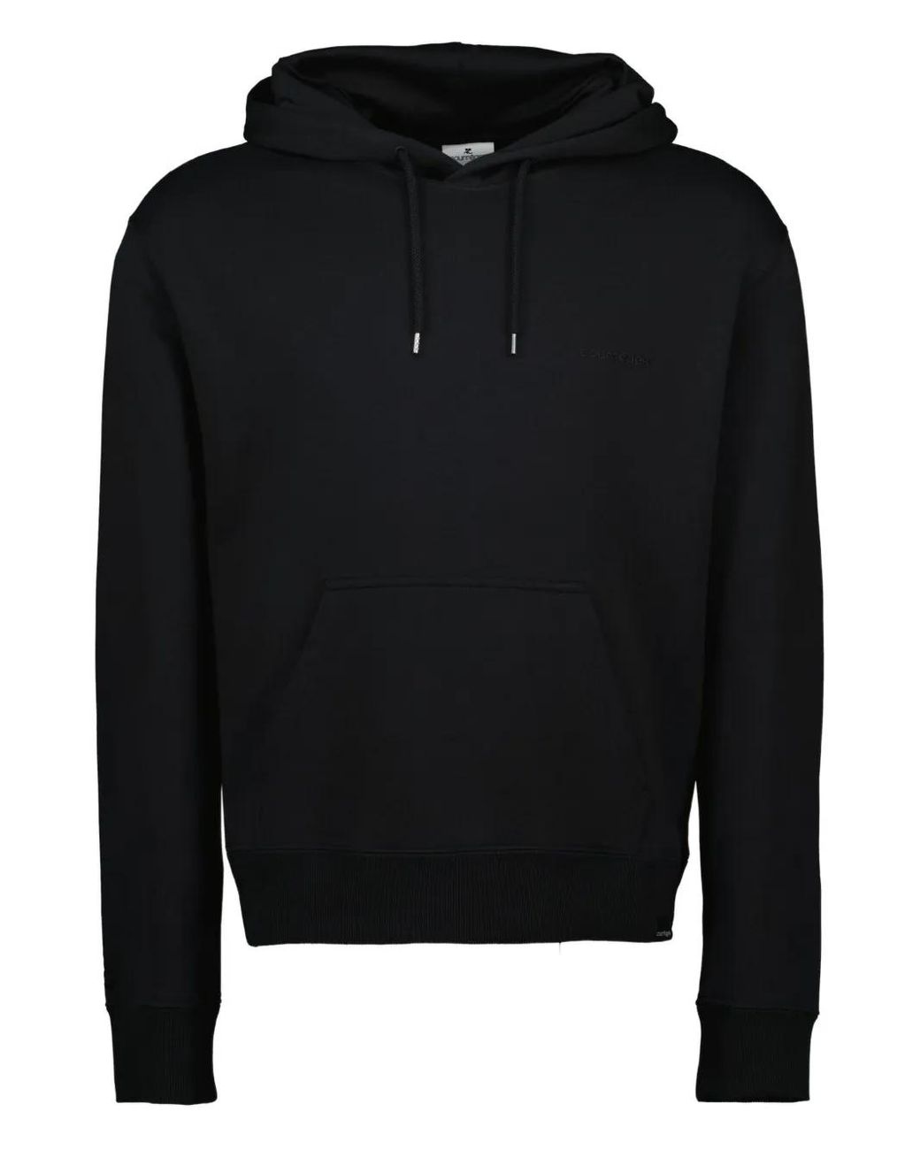Courreges Black Cotton Hoodie for men