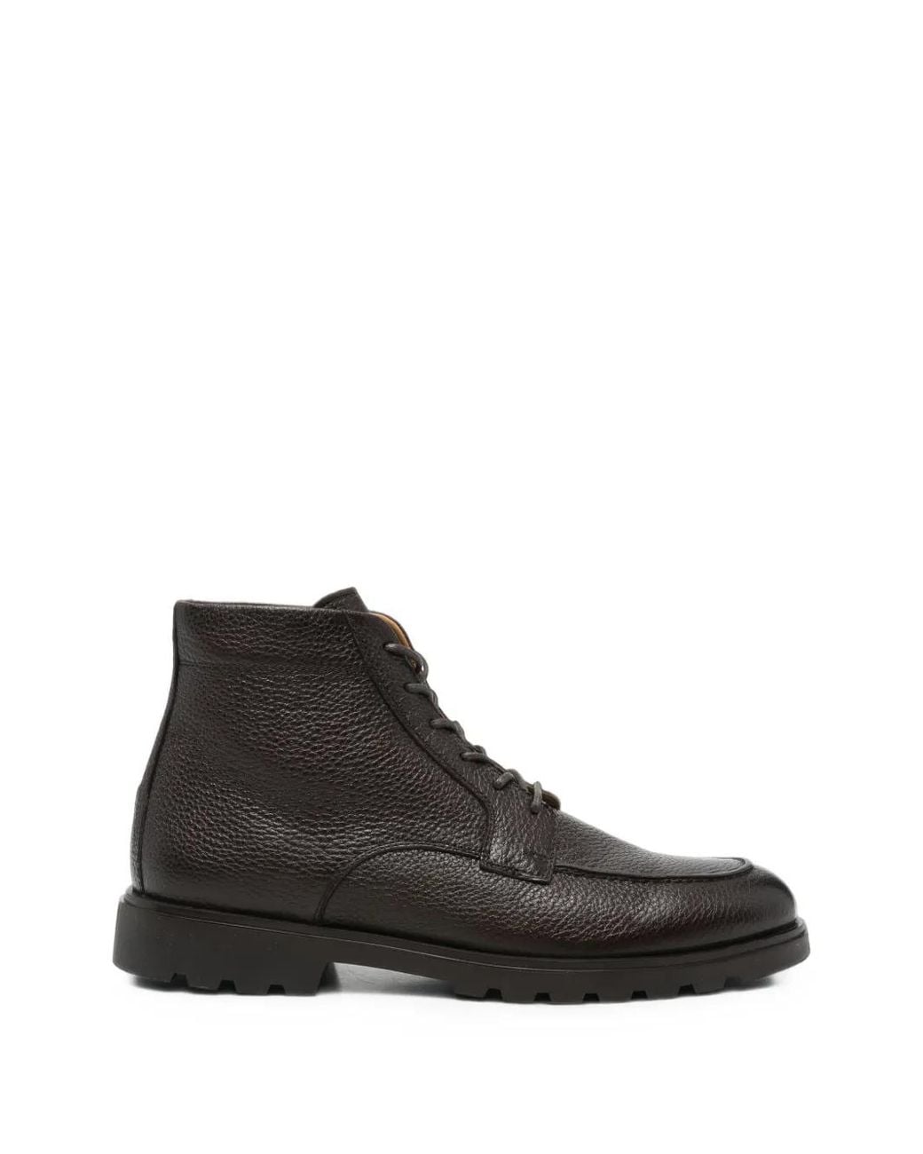 Henderson Black Leather Lace-Up Boots for men