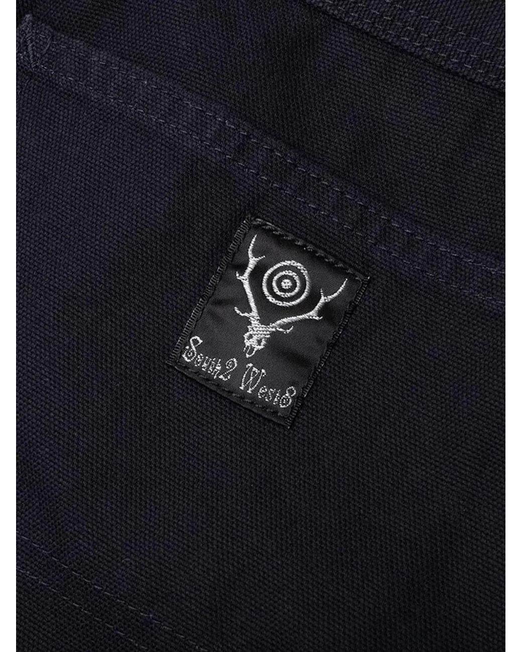 South2 West8 Blue Logo-Patch Trousers for men