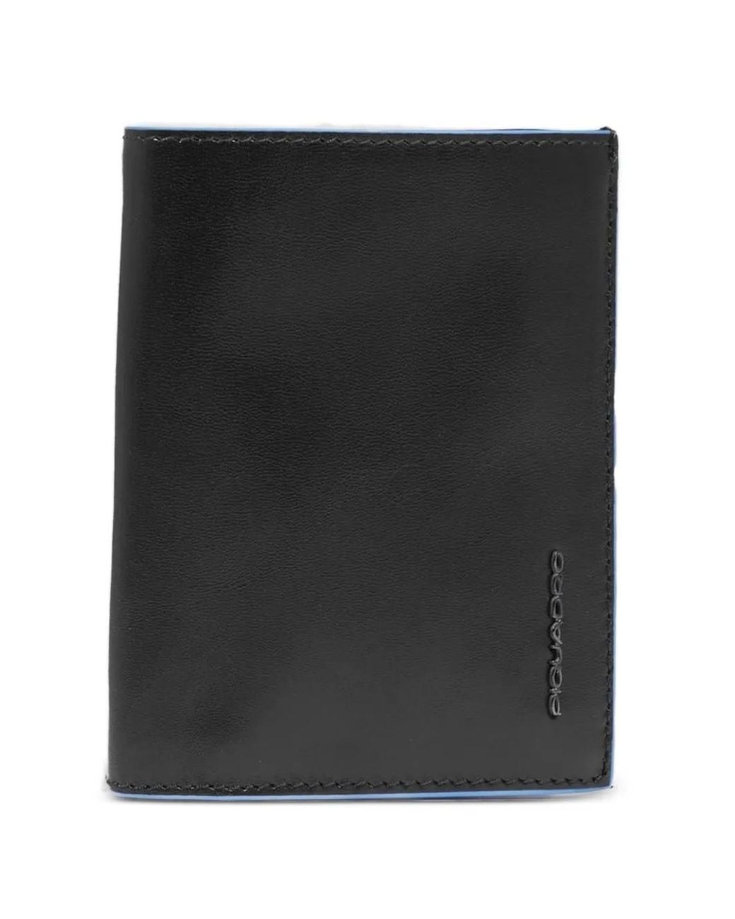 Piquadro Black Trifold Leather Wallet