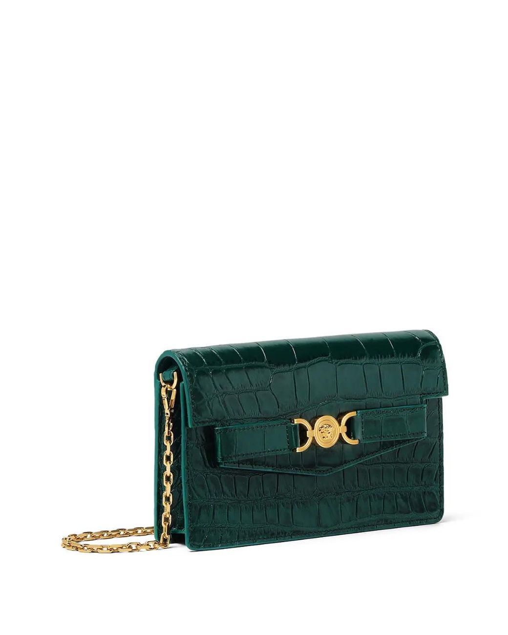 Versace Green Medusa '95 Croc-Effect Clutch