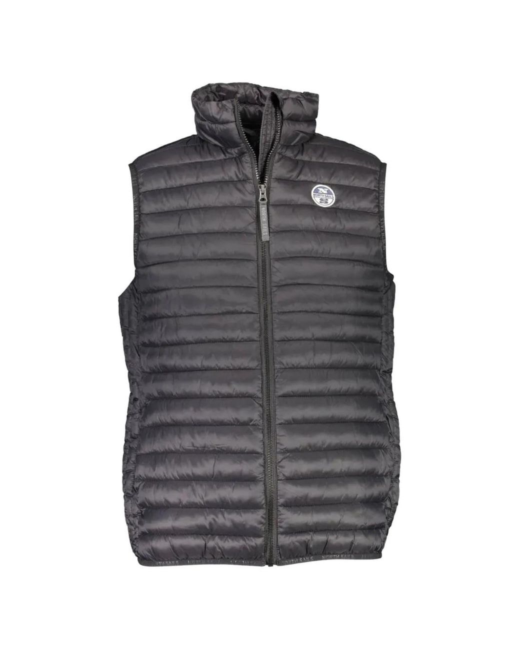 North Sails Gray Quilted High-Neck Gilet for men