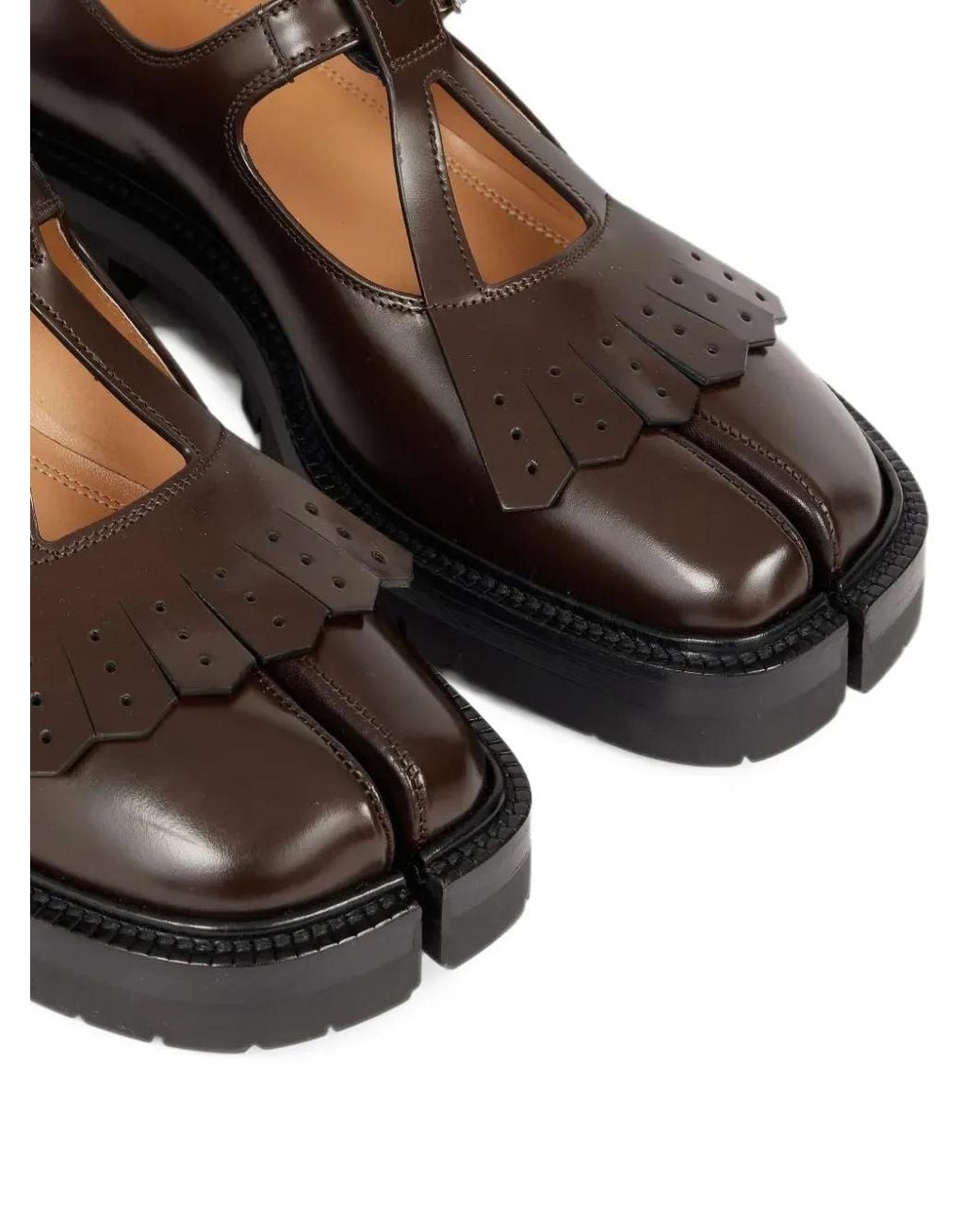 Maison Margiela Brown Tabi Kiltie Loafers