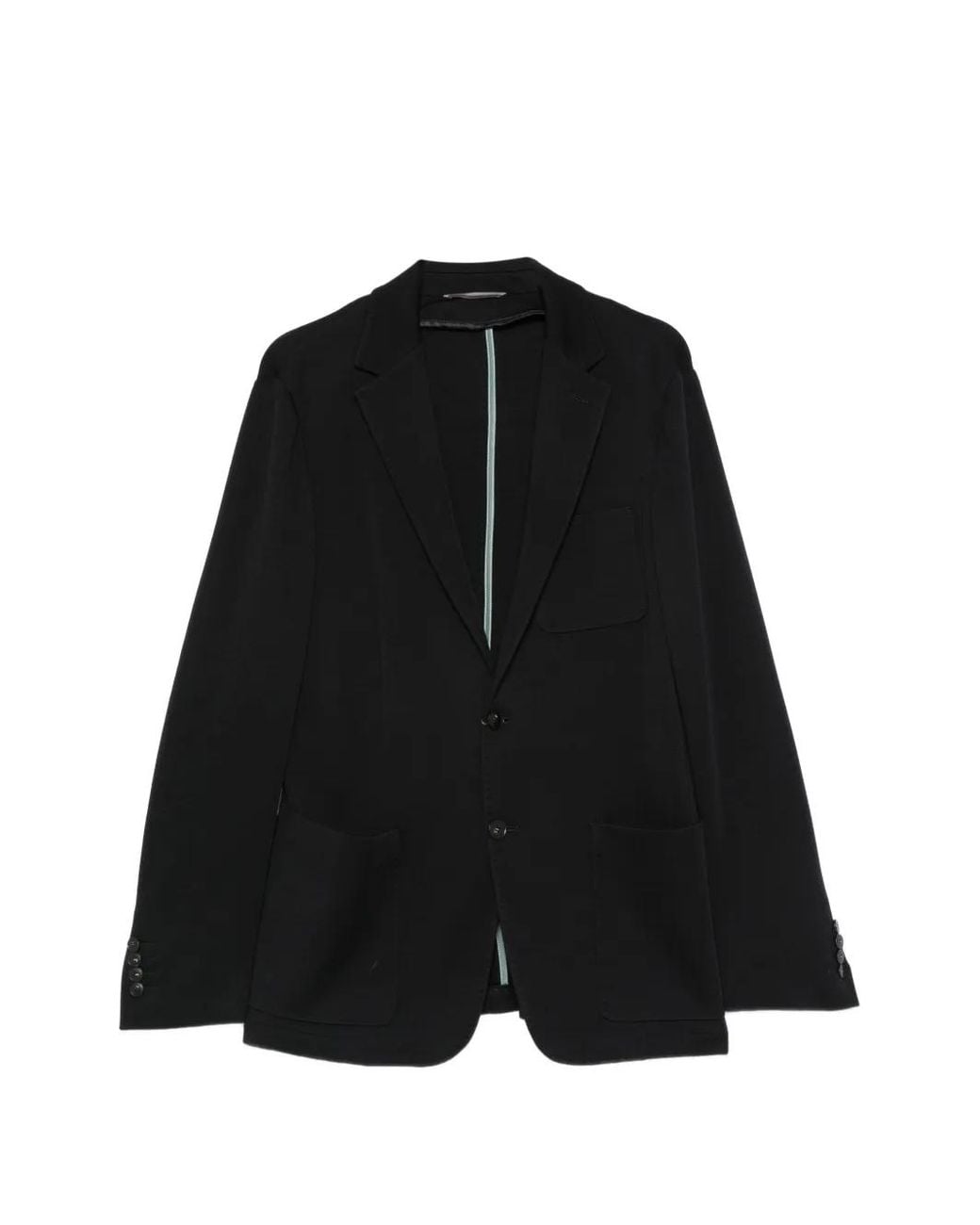 Canali Black Single-Breasted Notched-Lapel Blazer for men