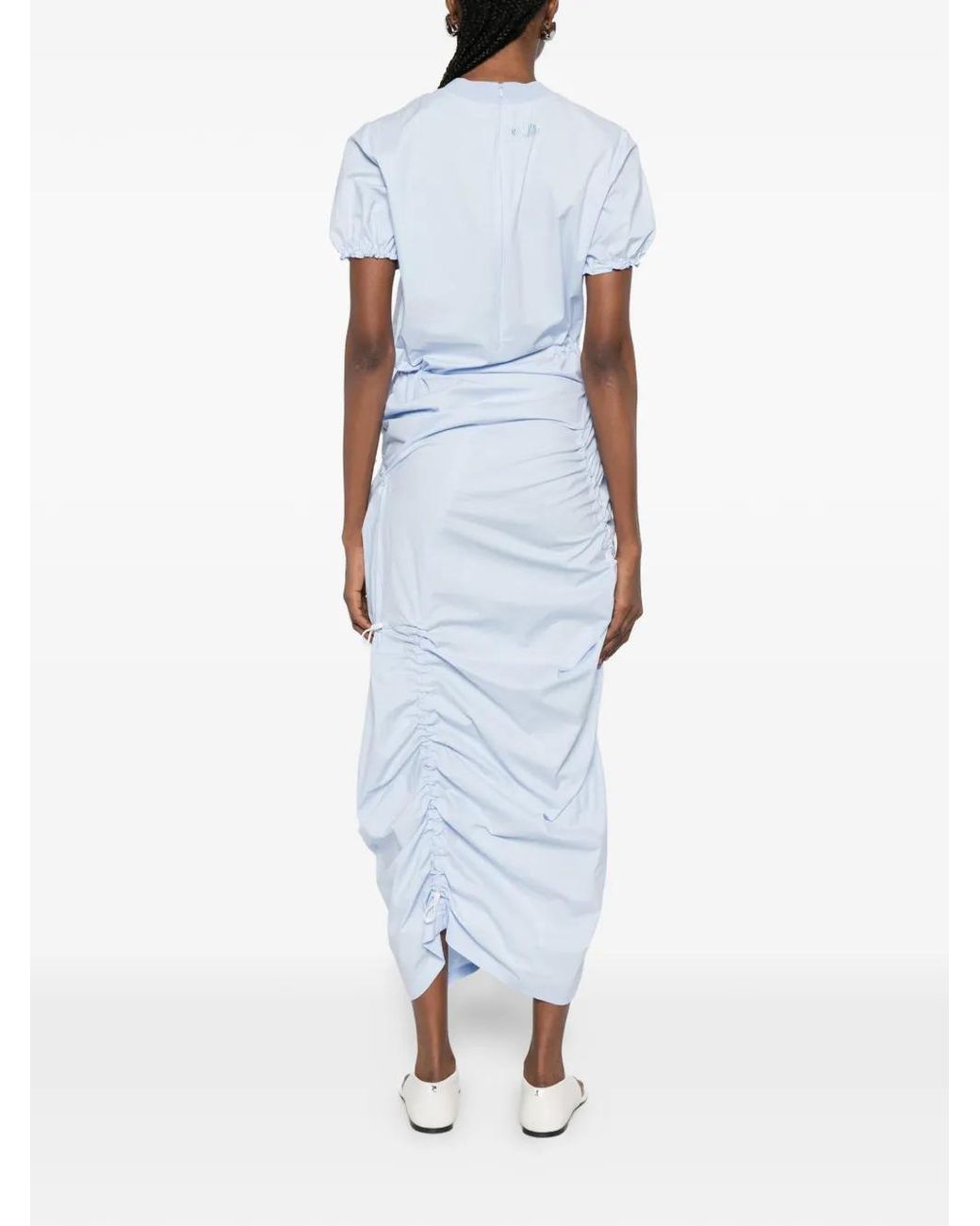 Moschino Blue Gathered Midi Dress