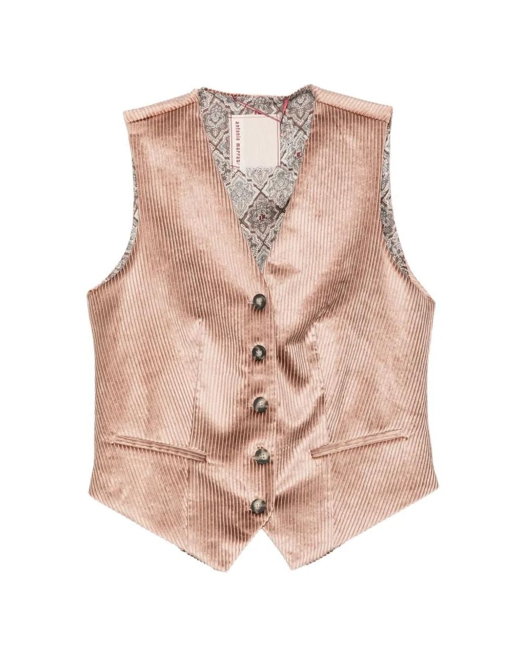 Antonio Marras Pink Corduroy-Effect Tailored Waistcoat